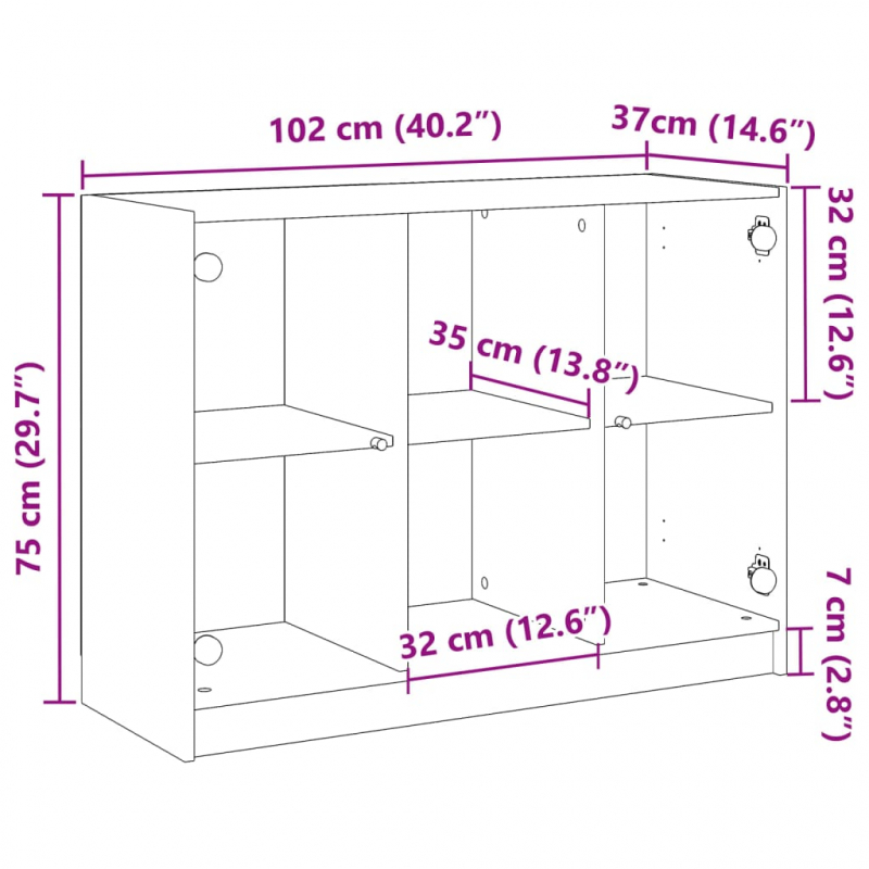 Sideboard Altholz-Optik 102x37x75,5 cm Holzwerkstoff