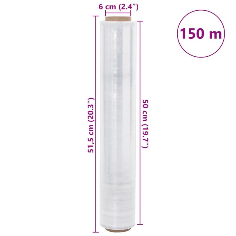 Stretchfolie 2 Stk. Transparent 17 ?m 50 cm x 150 m