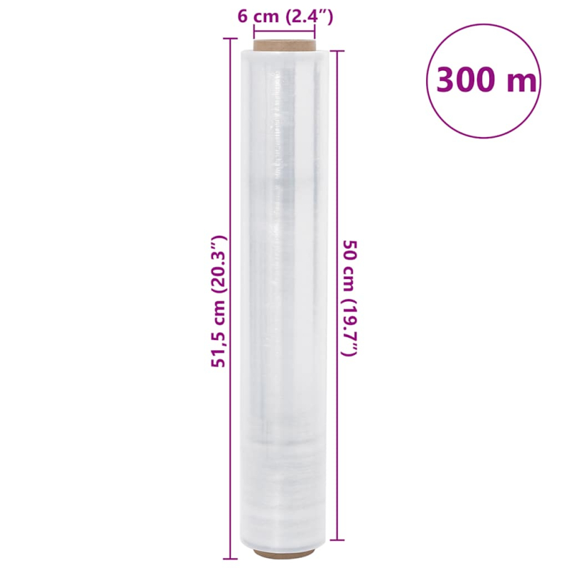Stretchfolie 6 Stk. Transparent 17 ?m 50 cm x 300 m