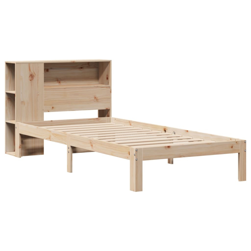 Massivholzbett mit Regal ohne Matratze 90x200 cm Kiefer
