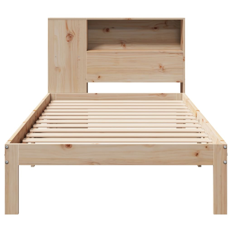 Massivholzbett mit Regal ohne Matratze 90x200 cm Kiefer