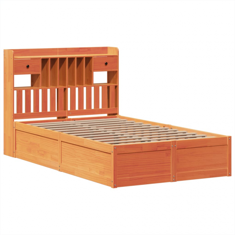 Massivholzbett ohne Matratze Wachsbraun 120x190 cm Kiefernholz