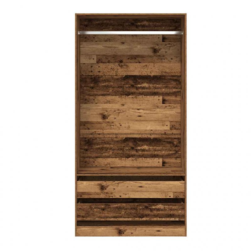 Kleiderschrank Altholz-Optik 100x50x200 cm Holzwerkstoff