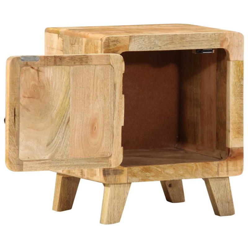 Nachttisch 2 Stk. 40x32x46 cm Raues Massivholz Mango