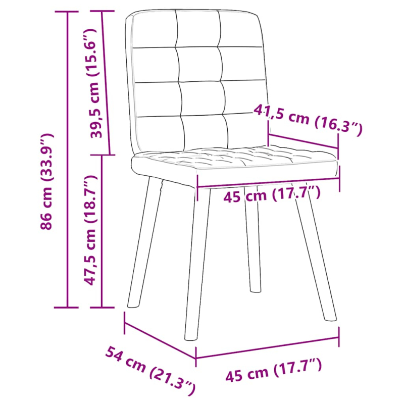 Esszimmerstühle 2 Stk. Schwarz Stoff