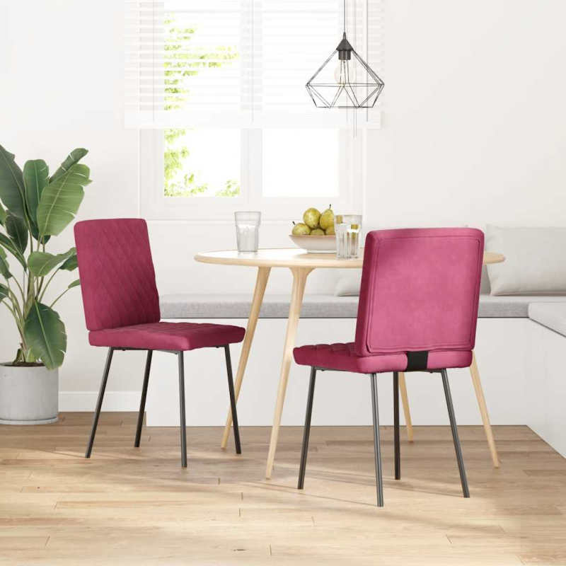 Esszimmerstühle 2 Stk. Weinrot Samt