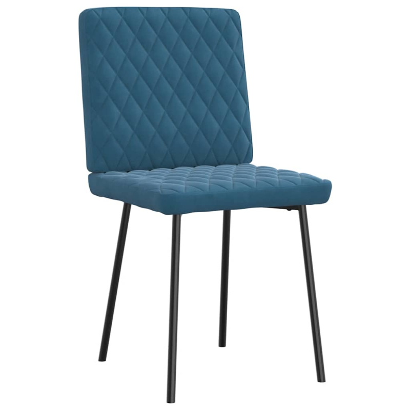 Esszimmerstühle 2 Stk. Blau Samt