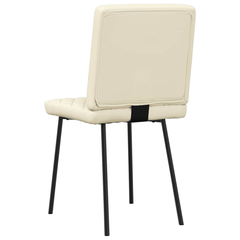 Esszimmerstühle 2 Stk. Creme Kunstleder