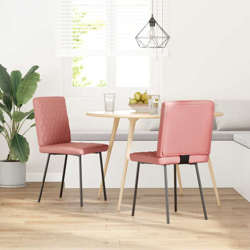 Esszimmerstühle 2 Stk. Rosa Kunstleder