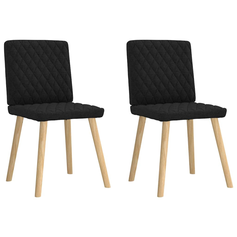 Esszimmerstühle 2 Stk. Schwarz Stoff