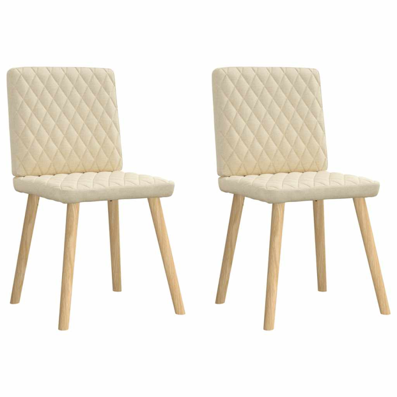 Esszimmerstühle 2 Stk. Creme Stoff