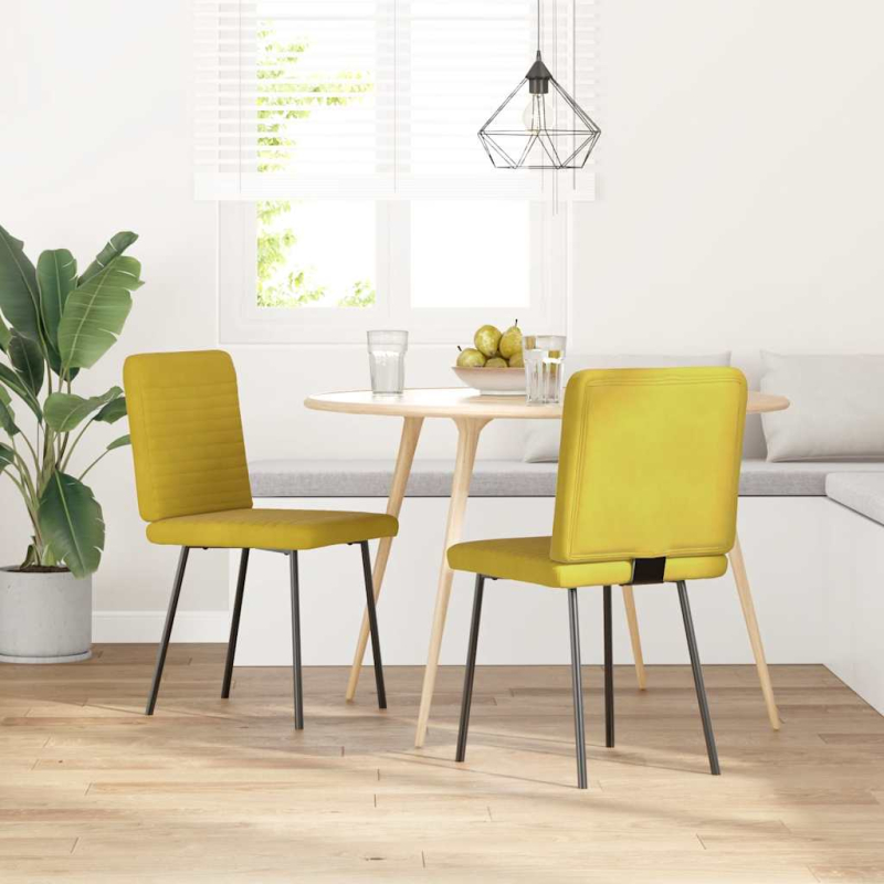 Esszimmerstühle 2 Stk. Gelb Samt