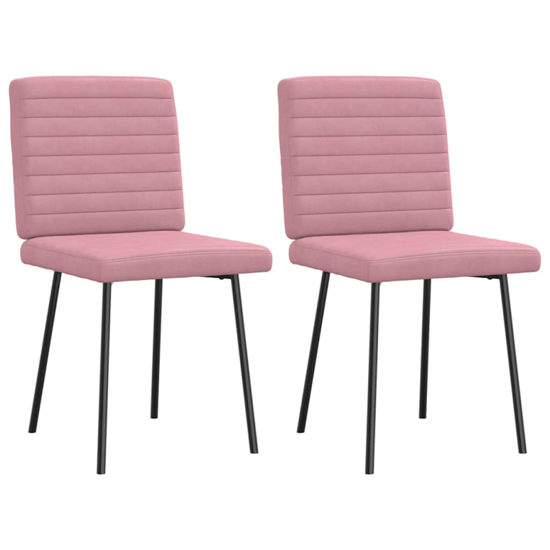 Esszimmerstühle 2 Stk. Rosa Samt