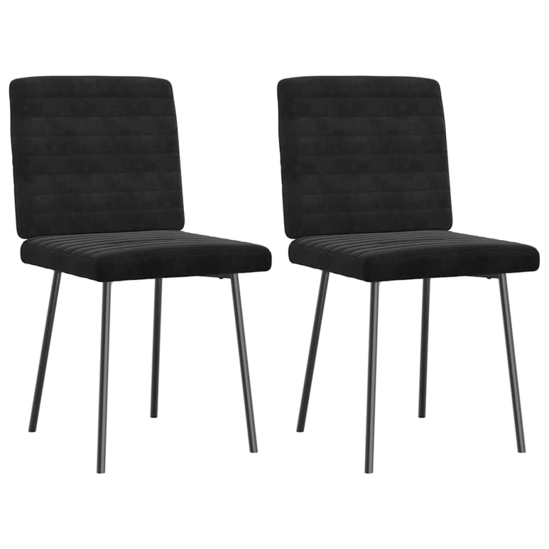 Esszimmerstühle 2 Stk. Schwarz Samt