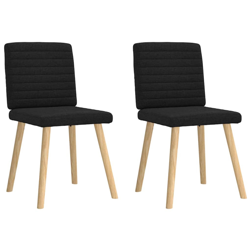Esszimmerstühle 2 Stk. Schwarz Stoff