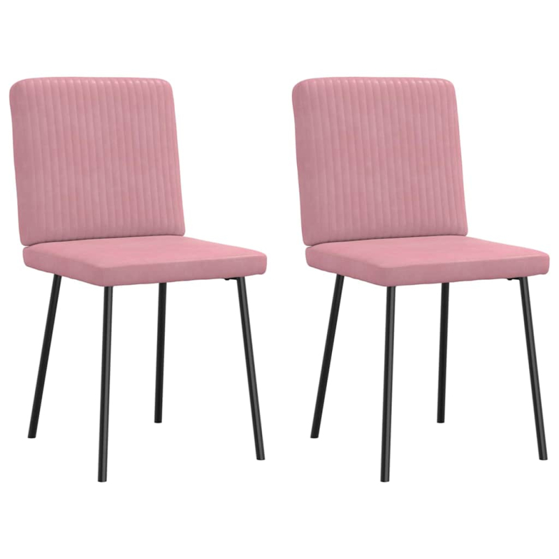 Esszimmerstühle 2 Stk. Rosa Samt