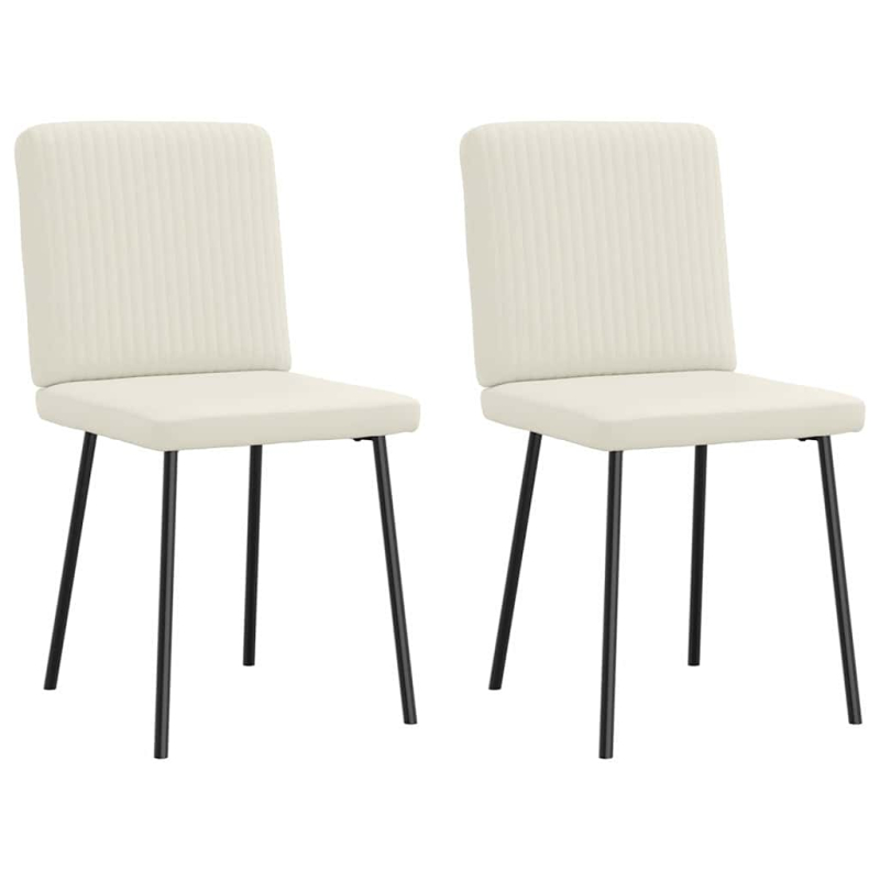 Esszimmerstühle 2 Stk. Creme Samt