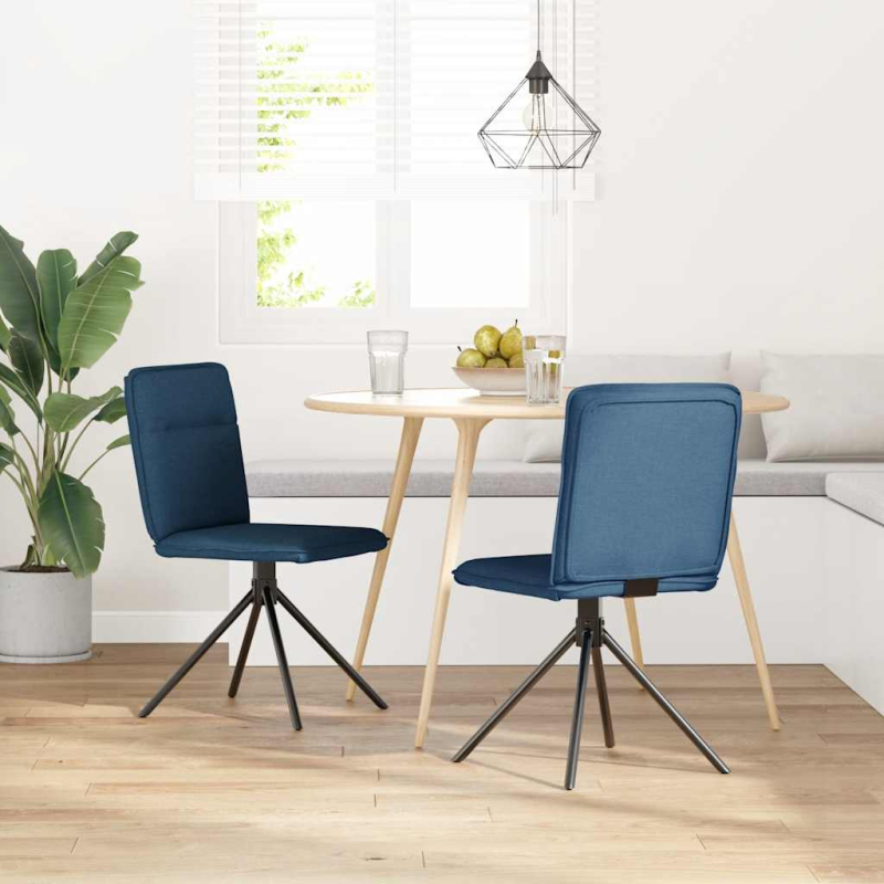 Esszimmerstühle 2 Stk. Blau Stoff