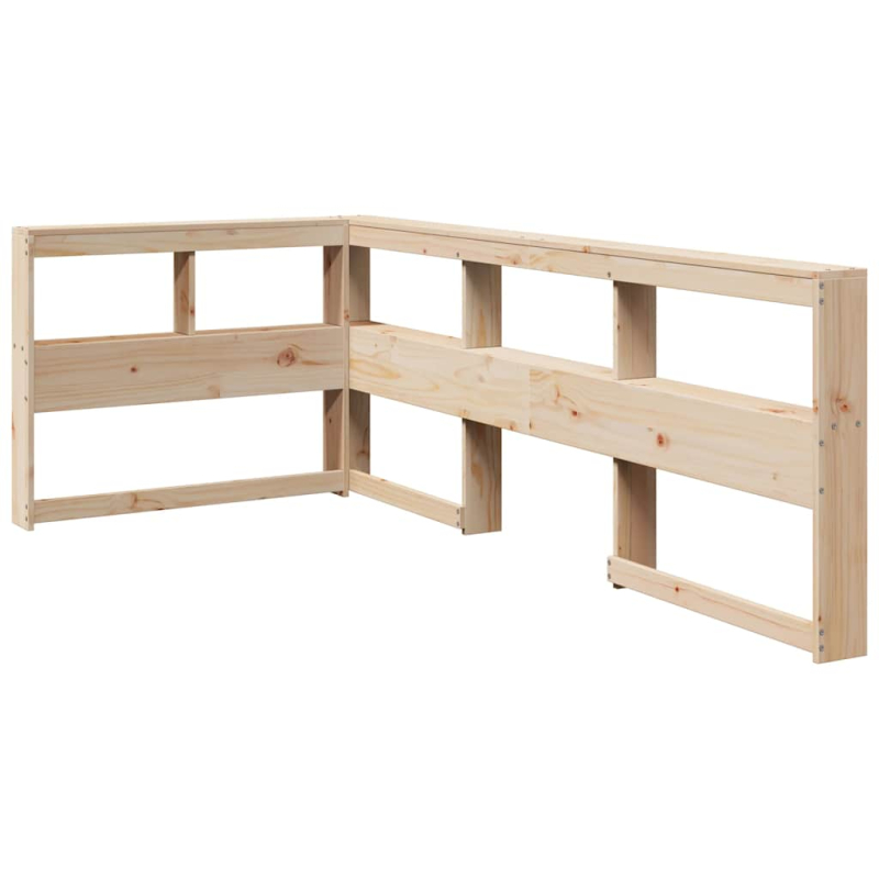 Kopfteil mit Bücherregal L-Form 90 cm Massivholz Kiefer