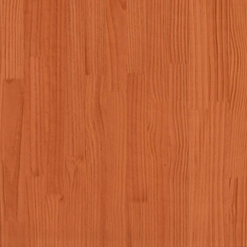 Kopfteil mit Bücherregal L-Form Wachsbraun 80 cm Massivholz