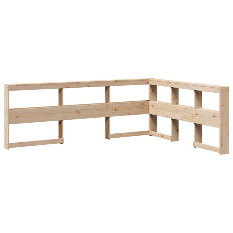 Kopfteil mit Bücherregal L-Form 140 cm Massivholz Kiefer