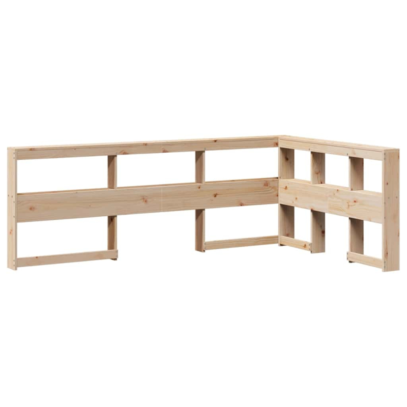 Kopfteil mit Bücherregal L-Form 120 cm Massivholz Kiefer