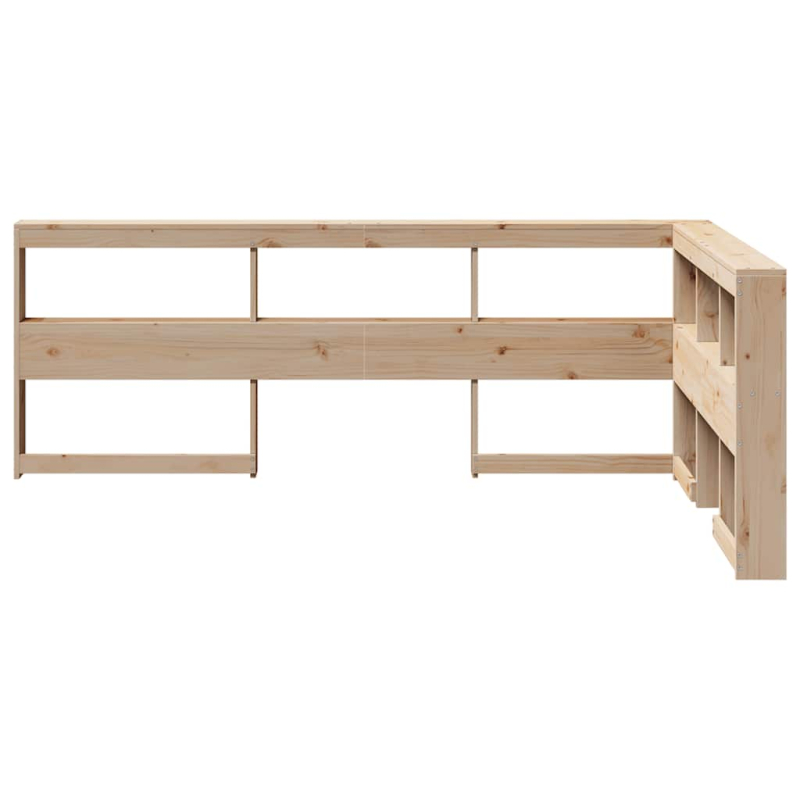 Kopfteil mit Bücherregal L-Form 120 cm Massivholz Kiefer