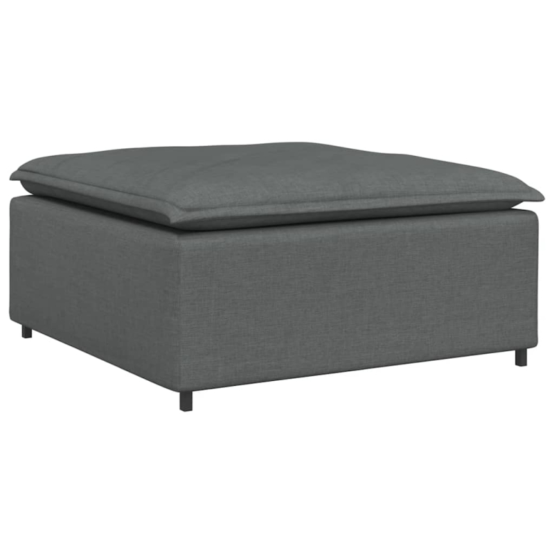 Modulares Sofa mit Fußhocker und Kissen Dunkelgrau