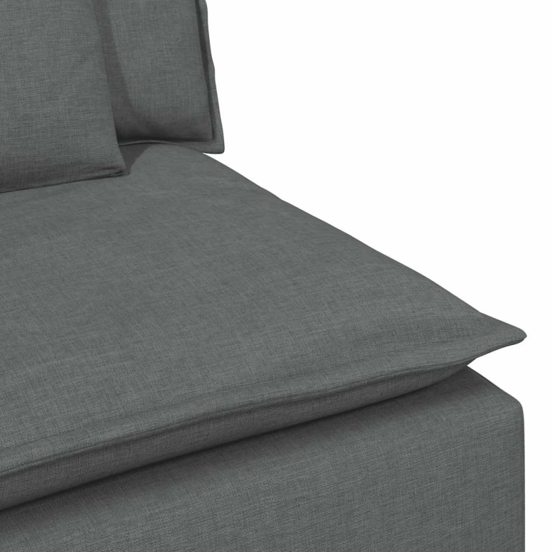 Modulares Sofa mit Fußhocker und Kissen Dunkelgrau