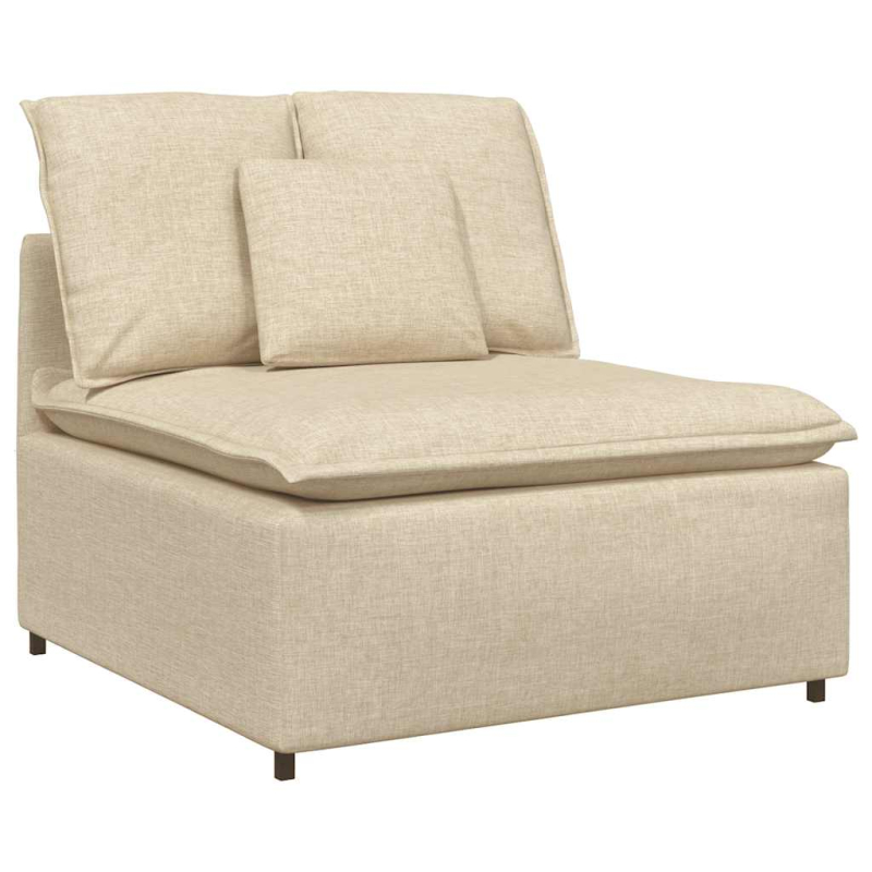 Modulares Sofa mit Fußhocker und Kissen Cream