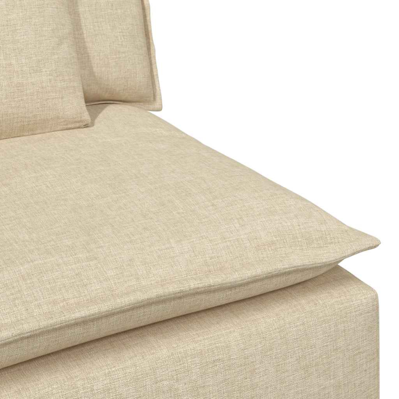 Modulares Sofa mit Fußhocker und Kissen Cream
