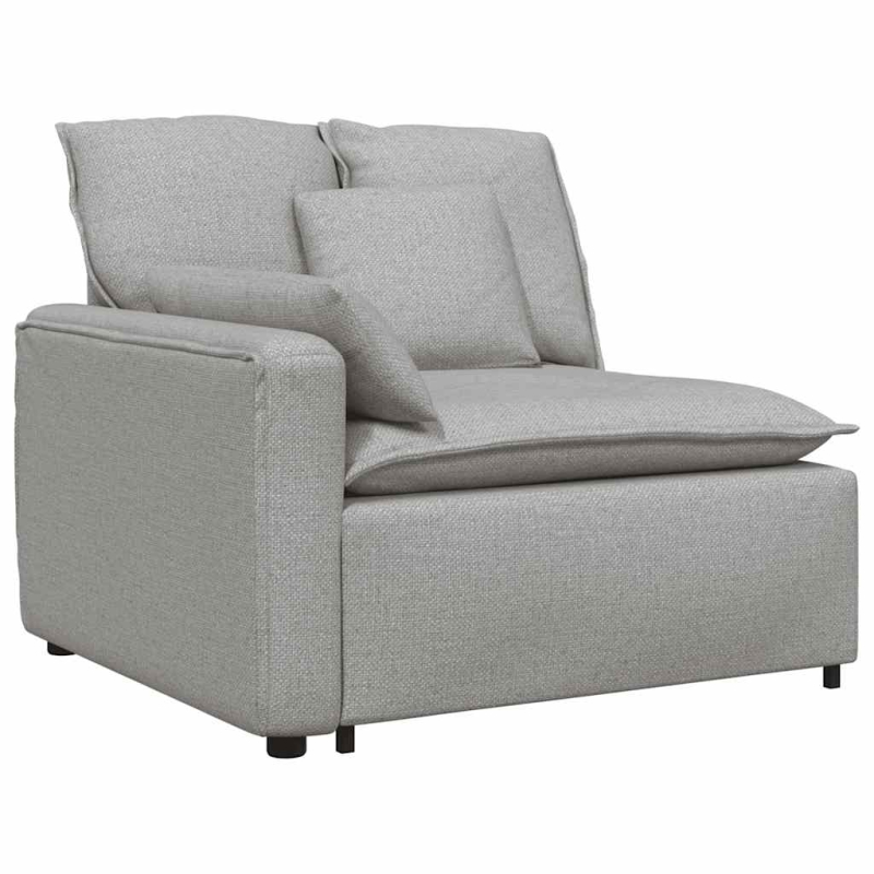 Modulares Sofa mit Fußhocker und Kissen Wolkengrau