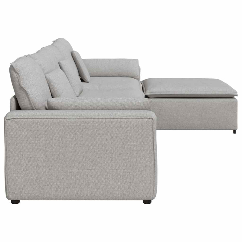 Modulares Sofa mit Fußhocker und Kissen Wolkengrau