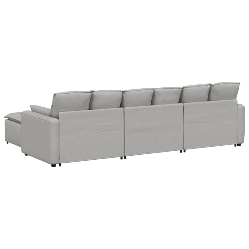 Modulares Sofa mit Fußhocker und Kissen Wolkengrau