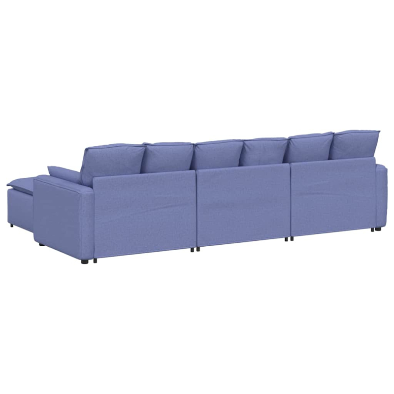 Modulares Sofa mit Fußhocker und Kissen Jeansblau