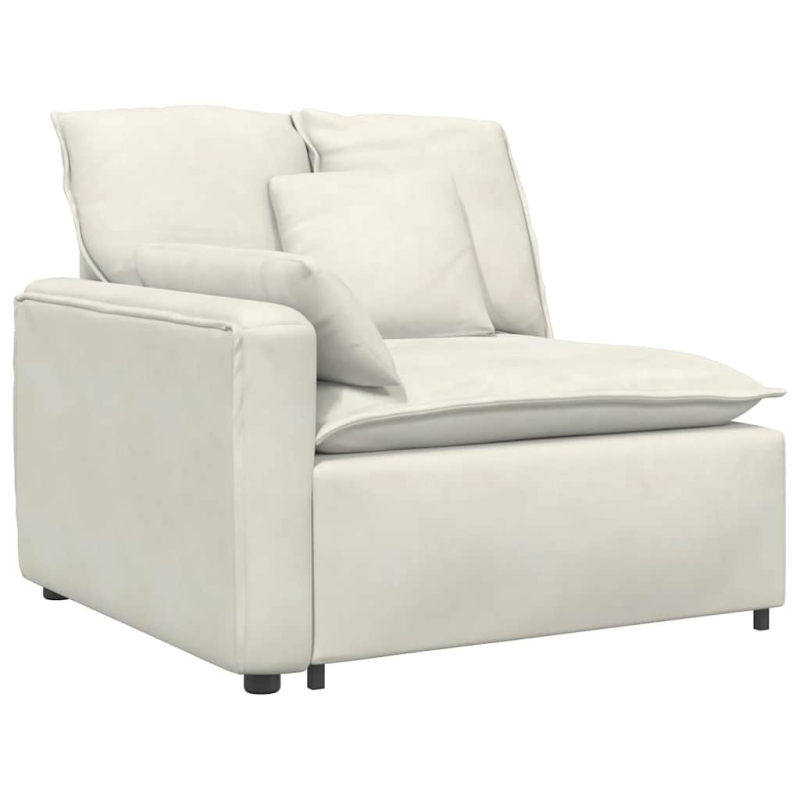 Modulares Sofa mit Fußhocker und Kissen Cream