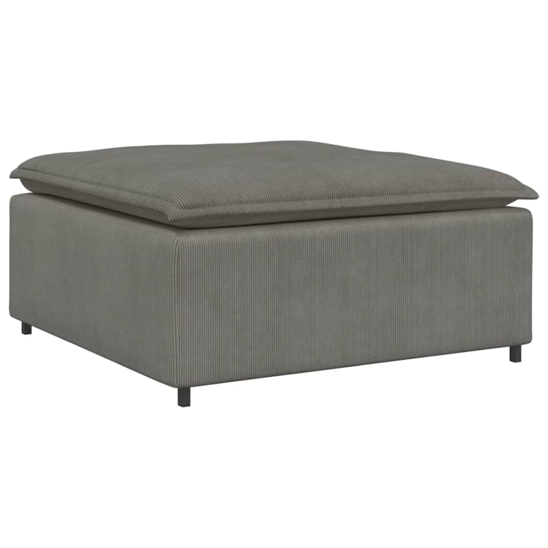 Modulares Sofa mit Fußhocker und Kissen Hellgrau