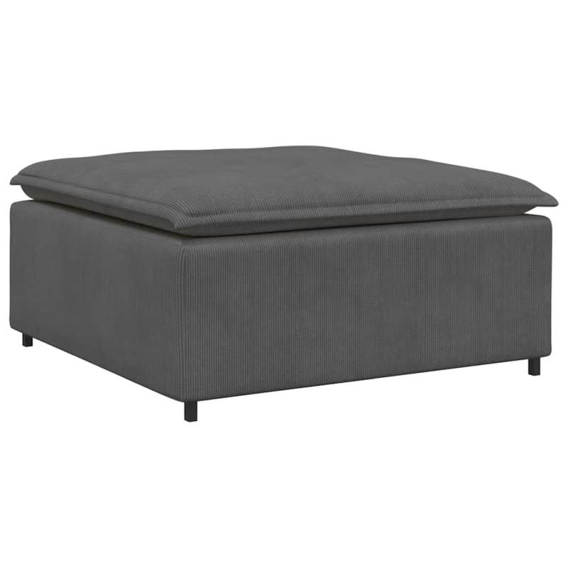 Modulares Sofa mit Fußhocker und Kissen Dunkelgrau