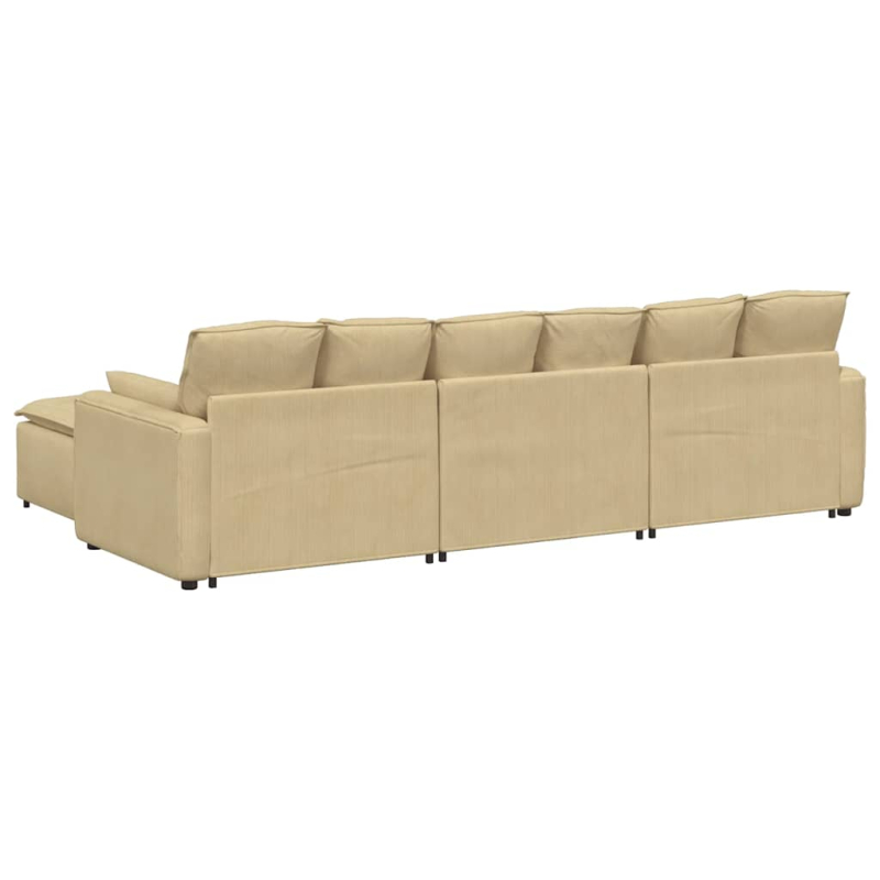 Modulares Sofa mit Fußhocker und Kissen Hellgrün Grau