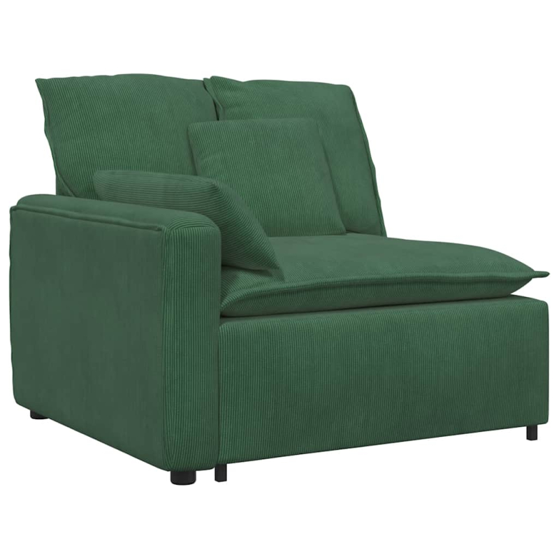 Modulares Sofa mit Fußhocker und Kissen Dschungelgrün