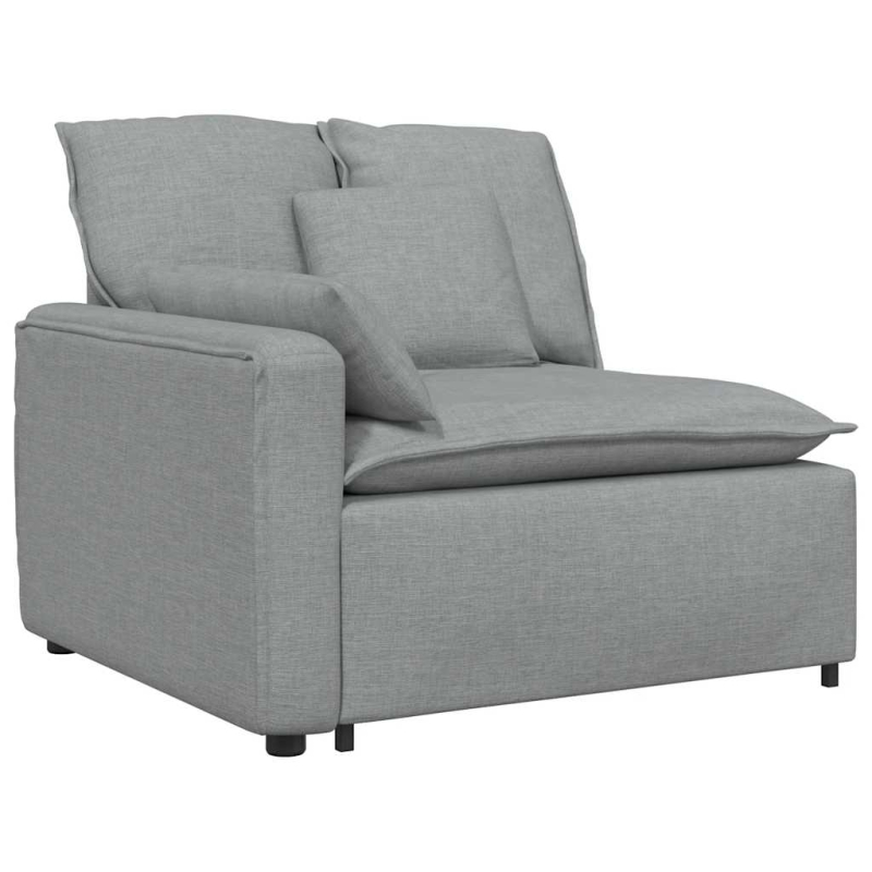 Modulares Sofa mit Kissen Hellgrau