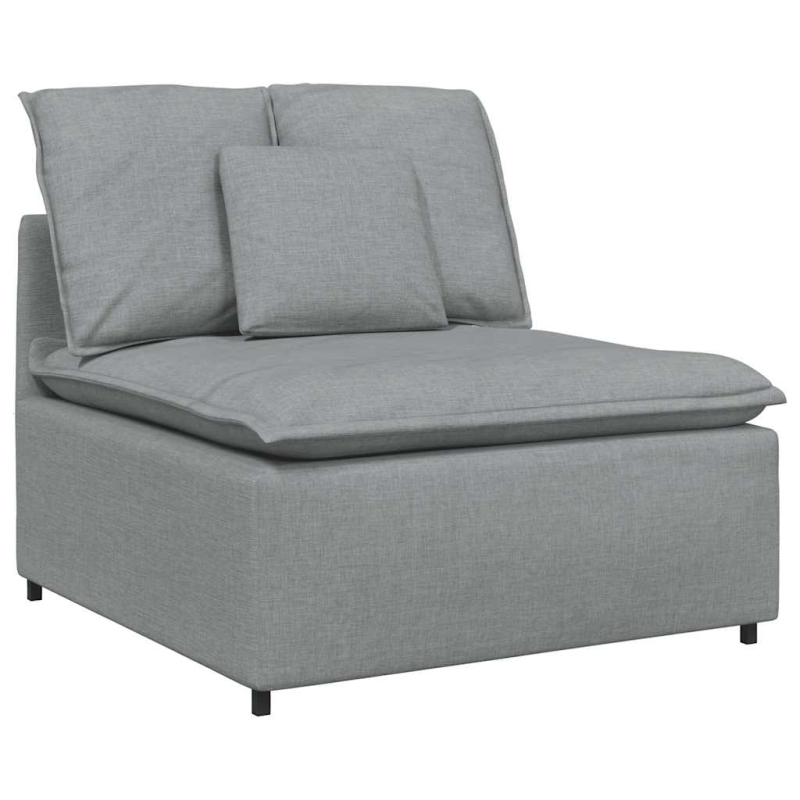 Modulares Sofa mit Kissen Hellgrau