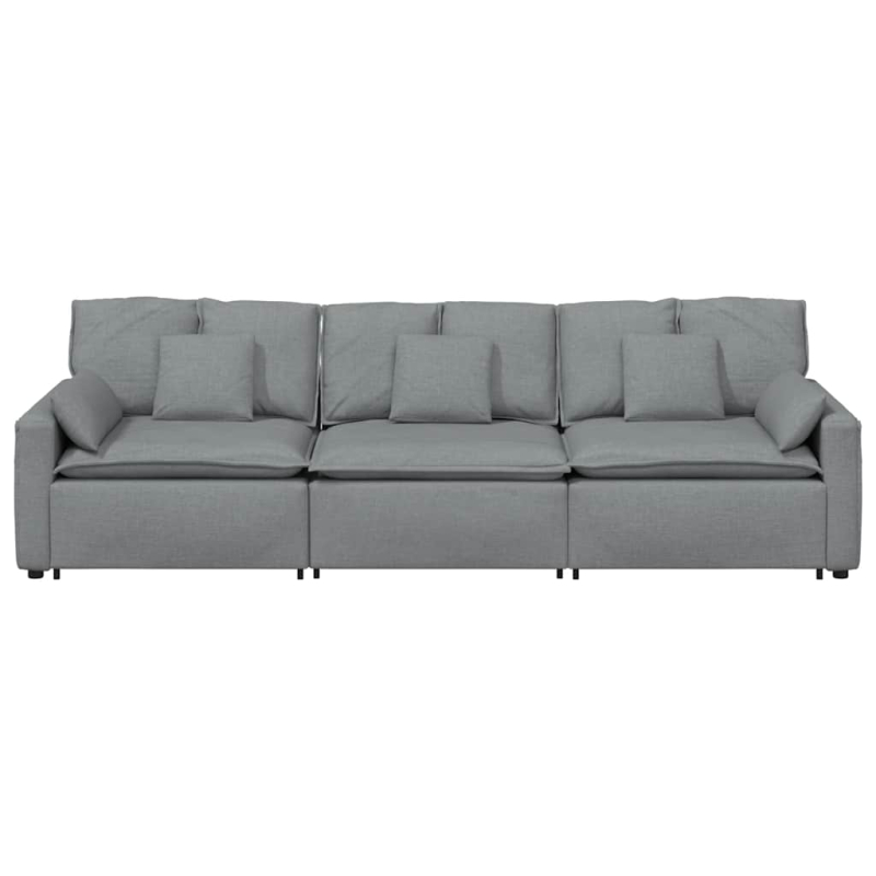 Modulares Sofa mit Kissen Hellgrau