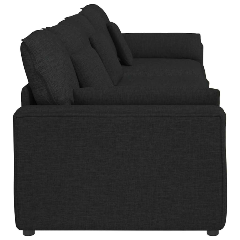 Modulares Sofa mit Kissen Schwarz
