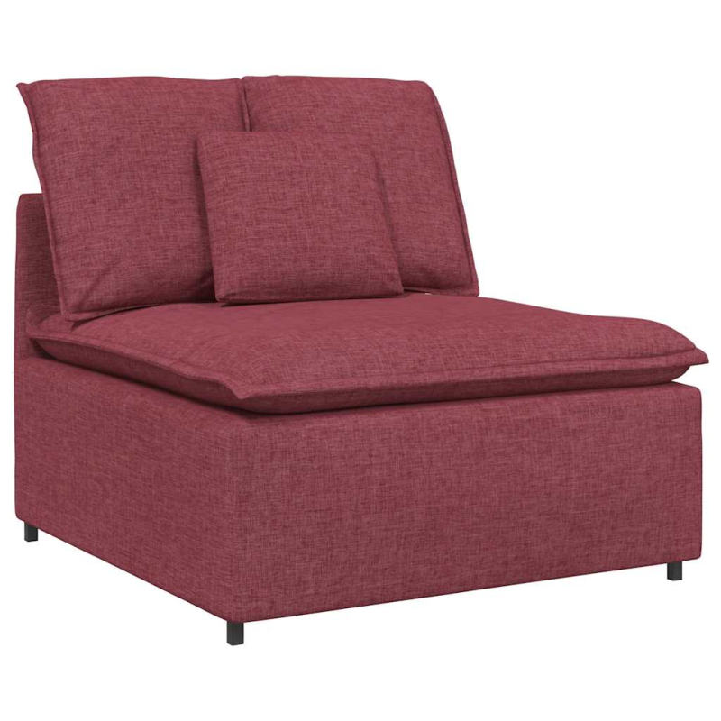 Modulares Sofa mit Kissen Weinrot