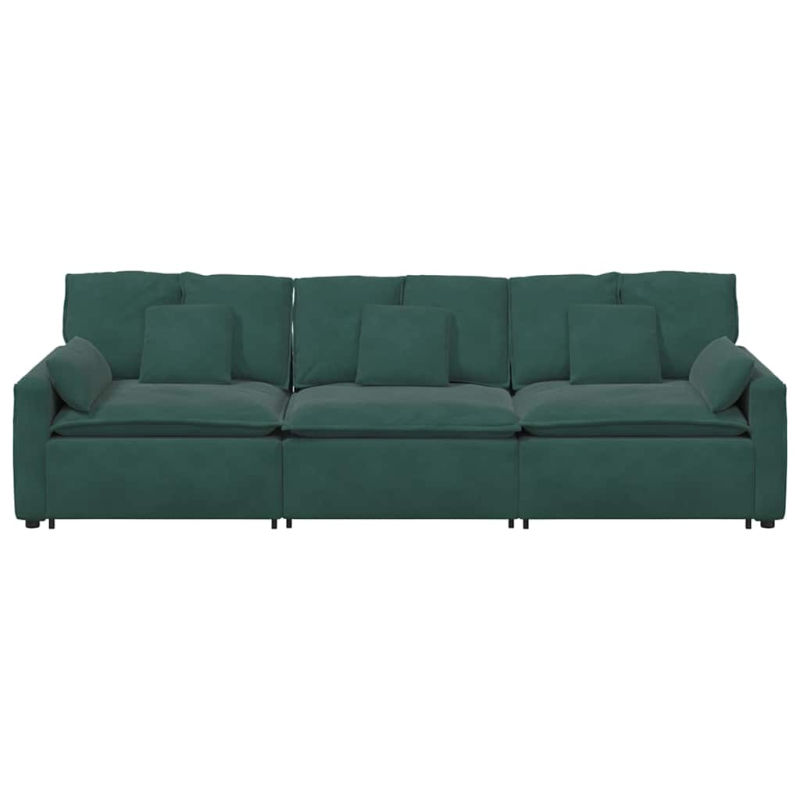 Modulares Sofa mit Kissen Dunkelgrün