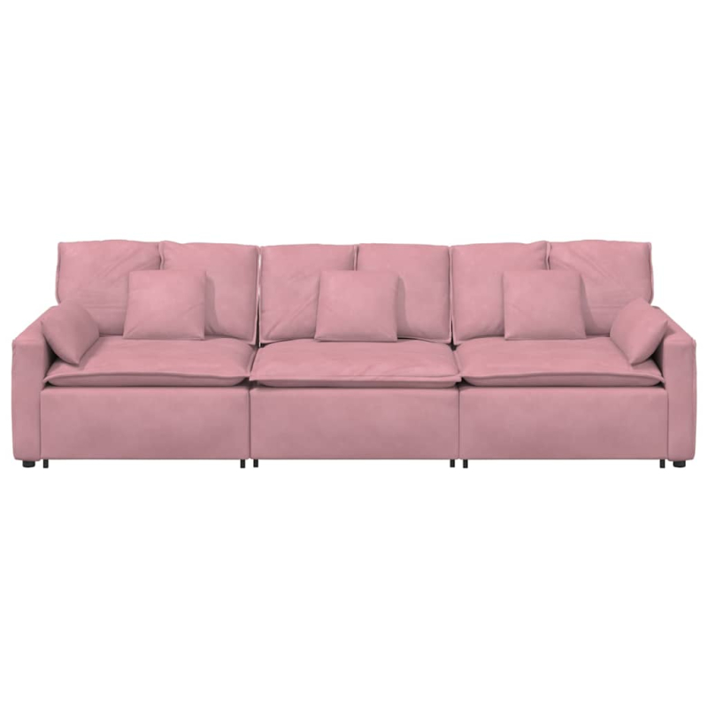 Modulares Sofa mit Kissen Rosa