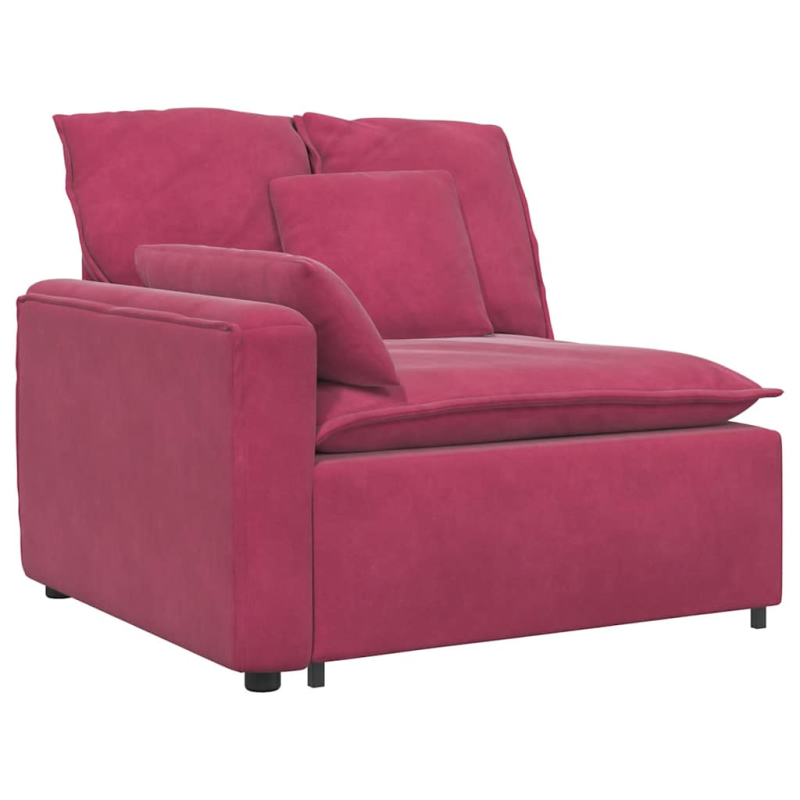 Modulares Sofa mit Kissen Weinrot
