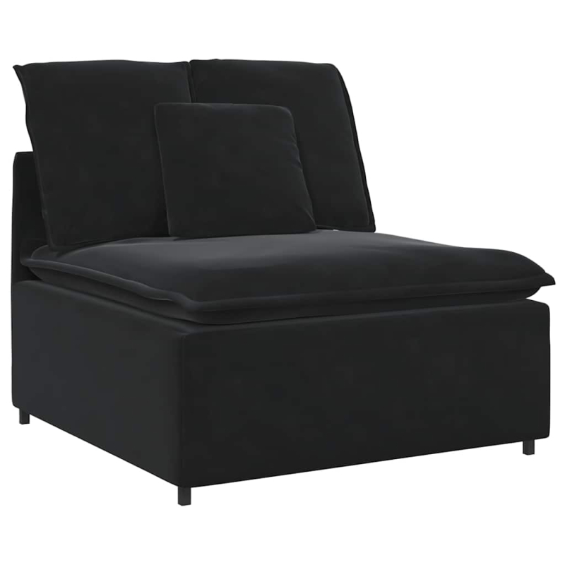 Modulares Sofa mit Kissen Schwarz