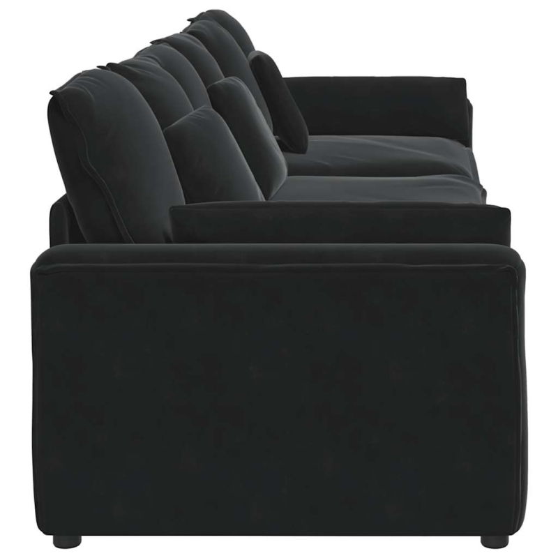 Modulares Sofa mit Kissen Schwarz